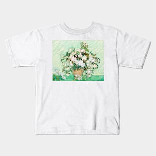 Flowers painting,  Roses (1890) by Vincent Van Gogh, art Kids T-Shirt